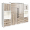 Signature Sleep Pinnacle Queen Murphy Bed Bundle with 2 Side Cabinets & Touch Sensor LED Lighting - Gray Oak - Queen