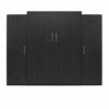 Novogratz Her Majesty Queen Murphy Bed Combo with 2 Storage Wardrobes - Black Oak - Queen