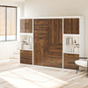 Signature Sleep Pinnacle Full Murphy Bed Bundle with 2 Side Cabinets & Touch Sensor LED Lighting - Columbia Walnut - Full