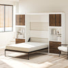 Signature Sleep Pinnacle Full Murphy Bed Bundle with 2 Side Cabinets & Touch Sensor LED Lighting - Columbia Walnut - Full