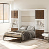 Signature Sleep Pinnacle Full Murphy Bed Bundle with 2 Side Cabinets & Touch Sensor LED Lighting - Columbia Walnut - Full