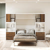 Signature Sleep Pinnacle Full Murphy Bed Bundle with 2 Side Cabinets & Touch Sensor LED Lighting - Columbia Walnut - Full