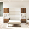 Signature Sleep Pinnacle Full Murphy Bed Bundle with 2 Side Cabinets & Touch Sensor LED Lighting - Columbia Walnut - Full