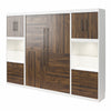 Signature Sleep Pinnacle Full Murphy Bed Bundle with 2 Side Cabinets & Touch Sensor LED Lighting - Columbia Walnut - Full