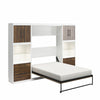 Signature Sleep Pinnacle Full Murphy Bed Bundle with 2 Side Cabinets & Touch Sensor LED Lighting - Columbia Walnut - Full