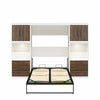 Signature Sleep Pinnacle Full Murphy Bed Bundle with 2 Side Cabinets & Touch Sensor LED Lighting - Columbia Walnut - Full