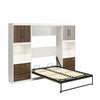 Signature Sleep Pinnacle Full Murphy Bed Bundle with 2 Side Cabinets & Touch Sensor LED Lighting - Columbia Walnut - Full