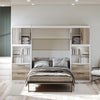 Signature Sleep Pinnacle Full Murphy Bed Bundle with 2 Side Cabinets & Touch Sensor LED Lighting - Gray Oak - Full