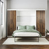 Signature Sleep Pinnacle Full Murphy Bed Bundle with 2 Wardrobe Side Cabinets - Columbia Walnut - Full