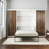 Signature Sleep Pinnacle Full Murphy Bed Bundle with 2 Wardrobe Side Cabinets - Columbia Walnut - Full