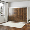 Signature Sleep Pinnacle Full Murphy Bed Bundle with 2 Wardrobe Side Cabinets - Columbia Walnut - Full