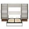 Signature Sleep Pinnacle Full Murphy Bed Bundle with 2 Wardrobe Side Cabinets - Columbia Walnut - Full