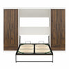 Signature Sleep Pinnacle Full Murphy Bed Bundle with 2 Wardrobe Side Cabinets - Columbia Walnut - Full