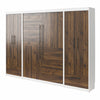 Signature Sleep Pinnacle Full Murphy Bed Bundle with 2 Wardrobe Side Cabinets - Columbia Walnut - Full