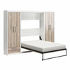 Signature Sleep Pinnacle Full Murphy Bed Bundle with 2 Wardrobe Side Cabinets - Gray Oak - Full