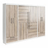 Signature Sleep Pinnacle Full Murphy Bed Bundle with 2 Wardrobe Side Cabinets - Gray Oak - Full