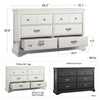 Bristol 6 Drawer Dresser, White - White