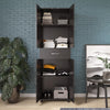 Lory Storage Cabinet with Drawer, Black - Black