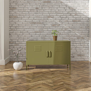 Bentley 2-Door Metal Locker Accent Cabinet - Olive Green