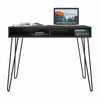 Owen Computer Desk with Storage, Black - Black