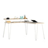 Haven L Desk with Riser, Natural/White - Natural/White