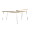 Haven L Desk with Riser, Natural/White - Natural/White