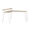 Haven L Desk with Riser, Natural/White - Natural/White