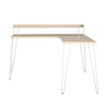 Haven L Desk with Riser, Natural/White - Natural/White