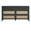 Wimberly 6-Drawer Dresser with Faux Rattan - Black Oak