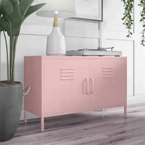 Cache 2 Door Metal Locker Accent Cabinet - Bashful