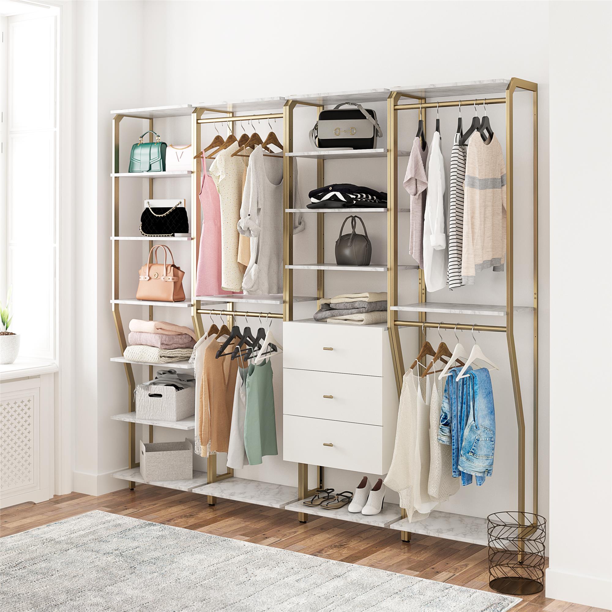 Wiki Contemporary Wardrobe 4 Shelves 1 Hanging Rail 2 Sliding